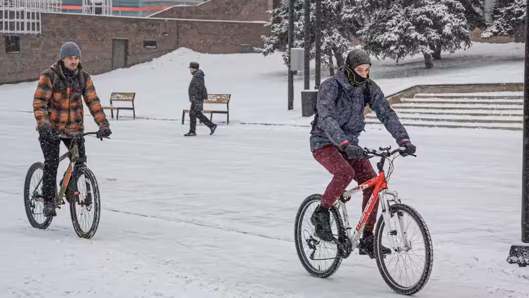Snöproblem på Grøndals bro