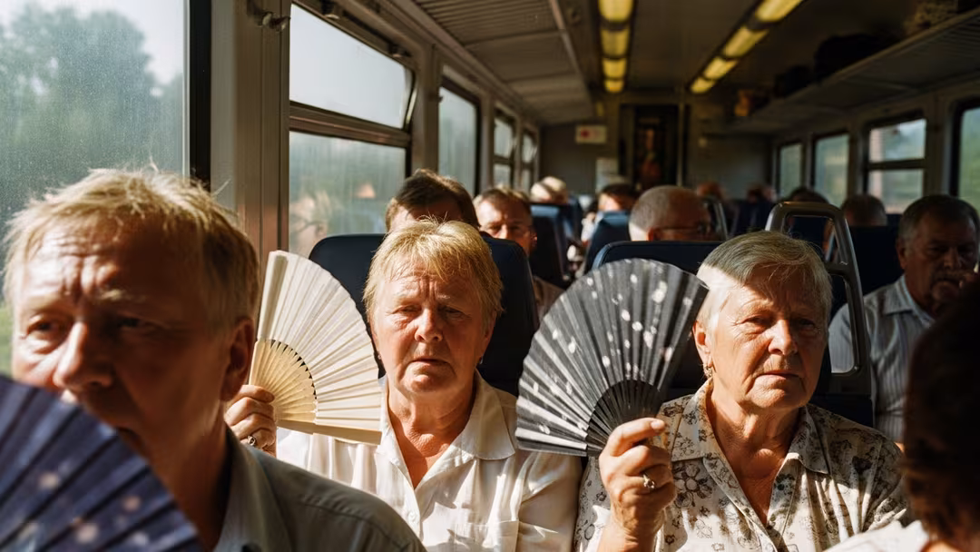 SJ-tåg utan AC: Passagerare svettas i hettan
