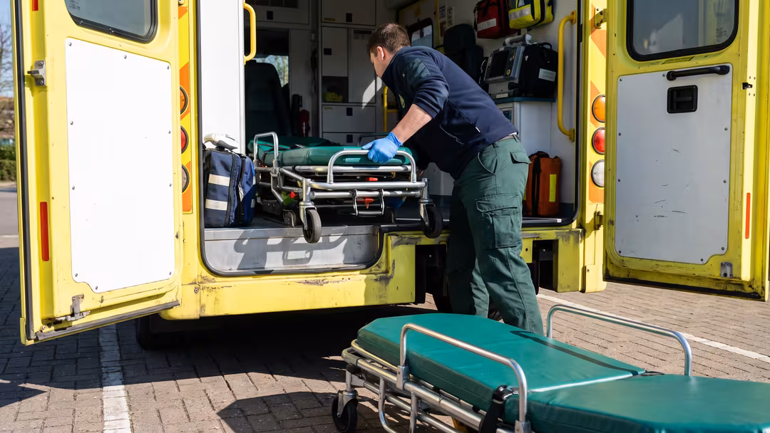 Benborr strejkade när ambulans skulle ge adrenalin