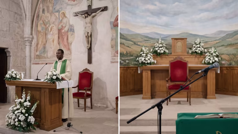 Korset dödar präst i kyrkolycka